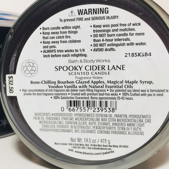 SPOOKY CIDER LANE 3 Wick Candle - Picture 3 of 3